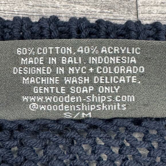 Wooden Ships Paola Buendia Sweater Small/Medium Blue BIG STAR Loose Knit Slouchy - Picture 6 of 9